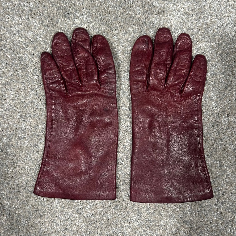 Roeckl Burgundy Leather Gloves Women Wine Red Lined Winter Accessories